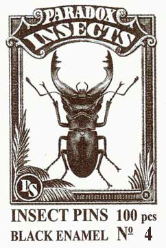 Insect Pins - Black <b>No 4</b>, 100 pcs.